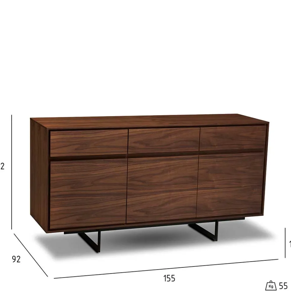 Wohnen Sideboards<155x85x45 Retro-Sideboard mit Bügelgestell - Frenanda