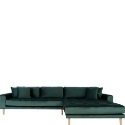 Wohnen Sofas<290x76x170 Samt Ecksofa im Skandi Design - Bonisa