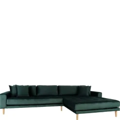Wohnen Sofas<290x76x170 Samt Ecksofa im Skandi Design - Bonisa