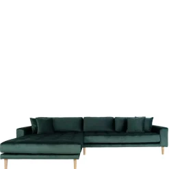 Wohnen Sofas<290x76x170 Samt Ecksofa im Skandi Design - Bonisa