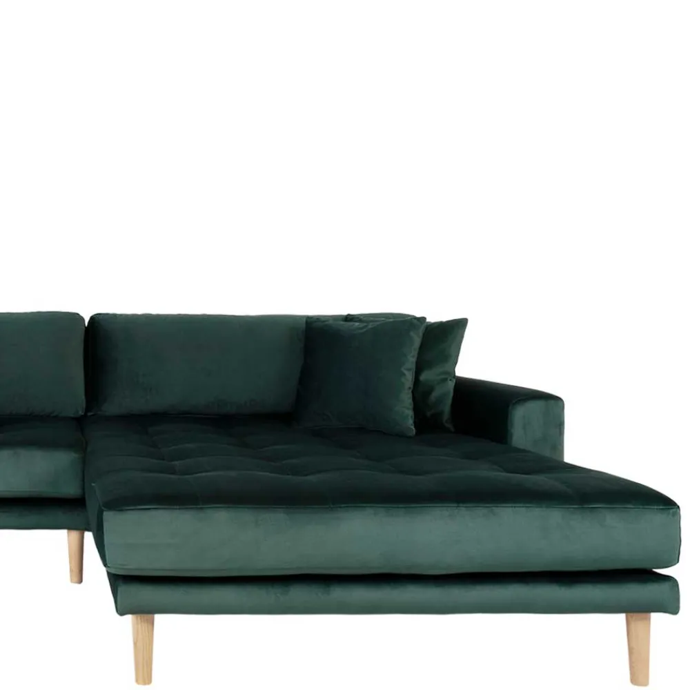 Wohnen Sofas<290x76x170 Samt Ecksofa im Skandi Design - Bonisa