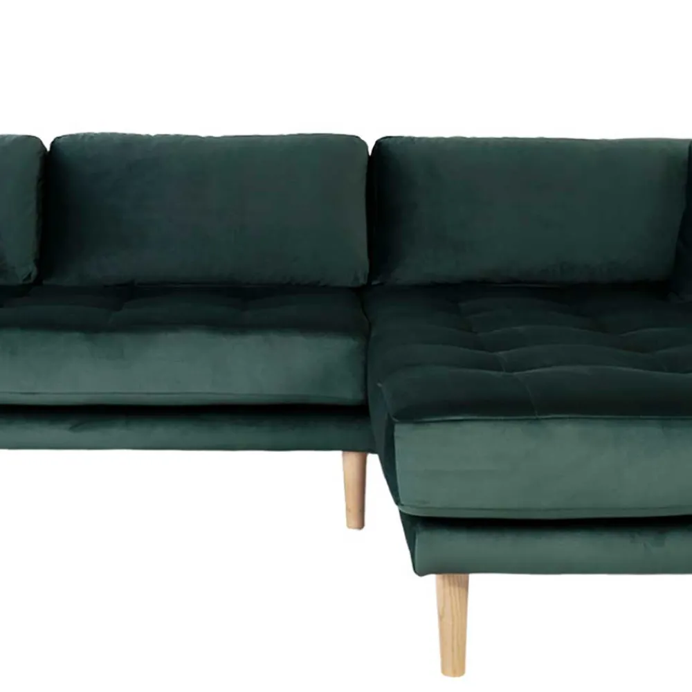 Wohnen Sofas<290x76x170 Samt Ecksofa im Skandi Design - Bonisa