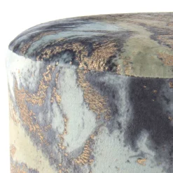 Wohnen Hocker<35x46x35 Samt Hocker mit Muster Hellblau - Crash