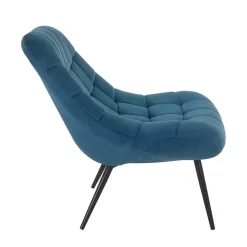 Wohnen Sessel<76x86x86 Samt Loungestuhl in Blau - Sixtys