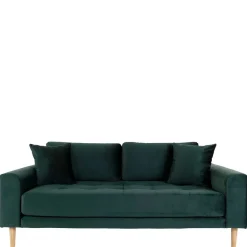 Wohnen Sofas<180x76x93 Samt Wohnzimmercouch in Dunkelgrün - Secilia