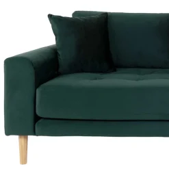 Wohnen Sofas<180x76x93 Samt Wohnzimmercouch in Dunkelgrün - Secilia