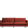 Wohnen Sofas<230x83x88 Samt Wohnzimmercouch in Kastanien Braun - Enzing