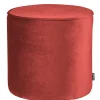 Wohnen Hocker<46x46x46 Samthocker im Retro Style in Rot - Colin
