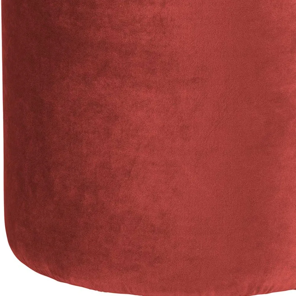 Wohnen Hocker<46x46x46 Samthocker im Retro Style in Rot - Colin