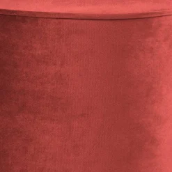 Wohnen Hocker<46x46x46 Samthocker im Retro Style in Rot - Colin
