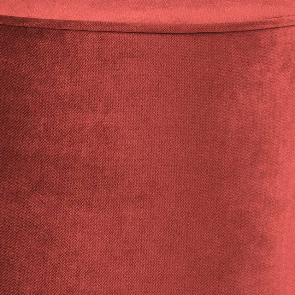 Wohnen Hocker<46x46x46 Samthocker im Retro Style in Rot - Colin