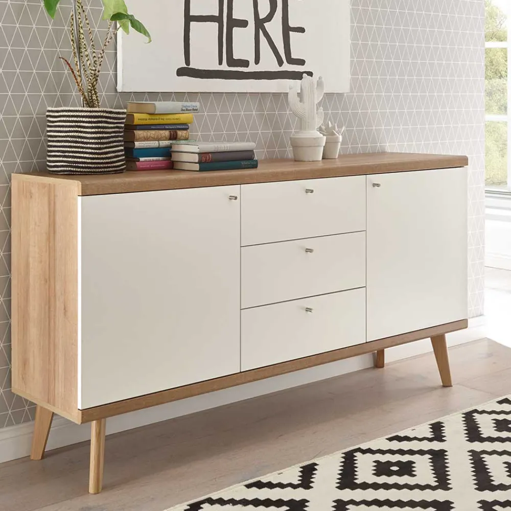 Wohnen Sideboards<160x83x40 Scandi Anrichte zweifarbig - Cablos