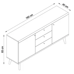 Wohnen Sideboards<160x83x40 Scandi Anrichte zweifarbig - Cablos
