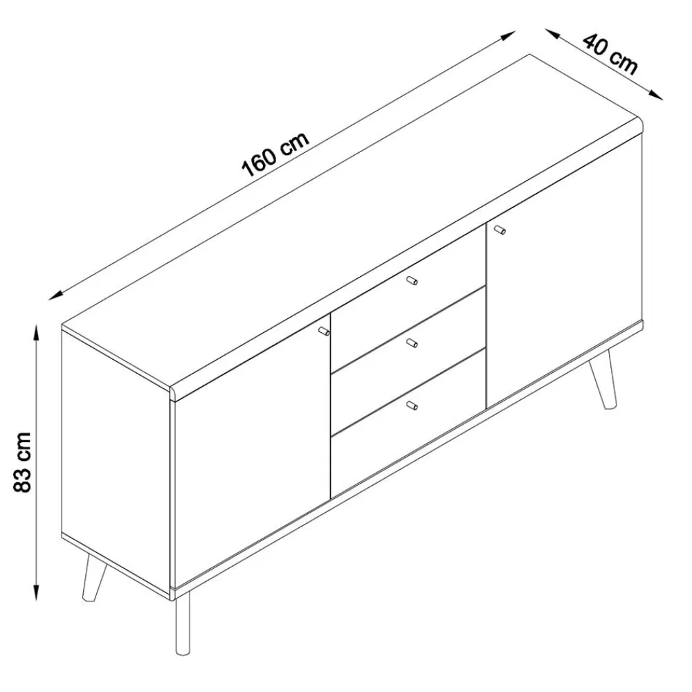 Wohnen Sideboards<160x83x40 Scandi Anrichte zweifarbig - Cablos