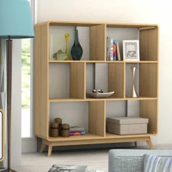 Wohnen Regale<122x126x29 Scandi Standregal in Natur - Jendren