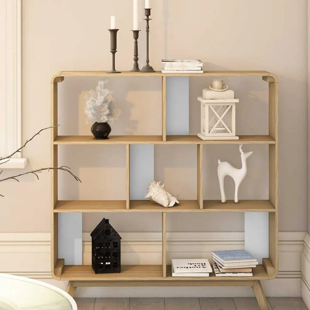 Wohnen Regale<122x126x29 Scandi Standregal in Natur - Jendren