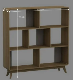 Wohnen Regale<122x126x29 Scandi Standregal in Natur - Jendren