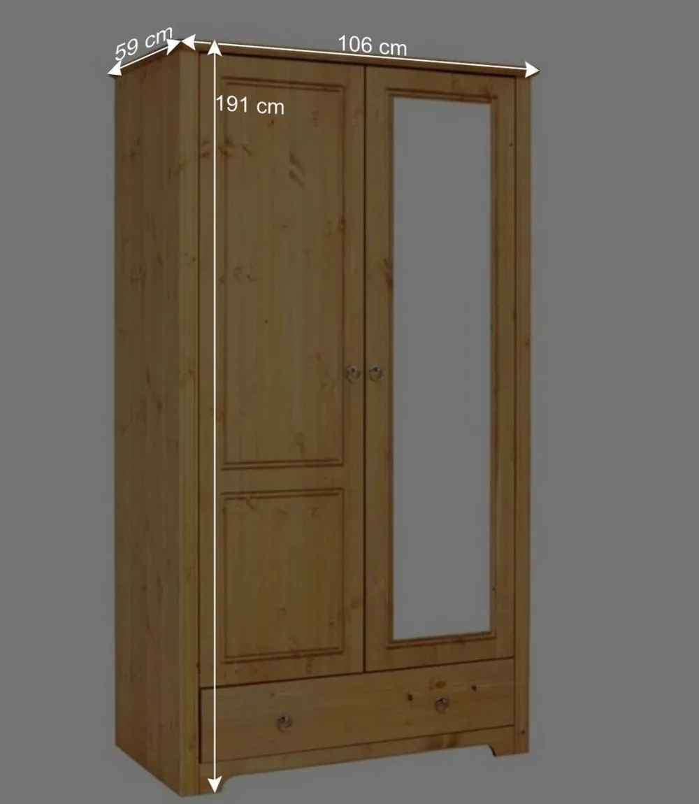 Wohnen Kleiderschränke|Schränke<106x191x59 Schlafzimmer Schrank in Kiefer Natur - Imressa I