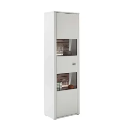 Wohnen Vitrinen<61x206x37 Schmale Vitrine mit Metallgriff - Varzino