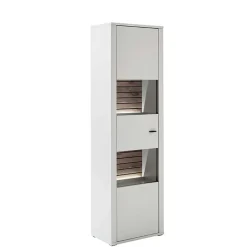 Wohnen Vitrinen<61x206x37 Schmale Vitrine mit Metallgriff - Varzino
