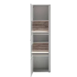 Wohnen Vitrinen<61x206x37 Schmale Vitrine mit Metallgriff - Varzino