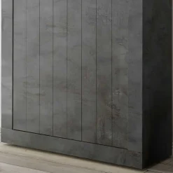 Wohnen Highboards<110x144x43 Schrank in Dunkelgrau Dekor - Zita