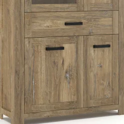Wohnen Vitrinen<110x200x40 Schrank in Eiche Dunkel - Yoziska