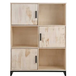 Wohnen Regale<110x140x39 Schrank mit 3 Türen & 3 Fächern - Pseino