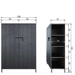 Wohnen Schränke<100x141x42 Schrank mit Doppeltür - Ambriosso