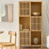 Wohnen Schränke<85x170x43 Schrank mit drei Lamellen Türen - Azuro