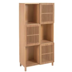 Wohnen Schränke<85x170x43 Schrank mit drei Lamellen Türen - Azuro