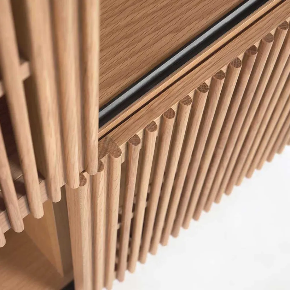 Wohnen Schränke<85x170x43 Schrank mit drei Lamellen Türen - Azuro