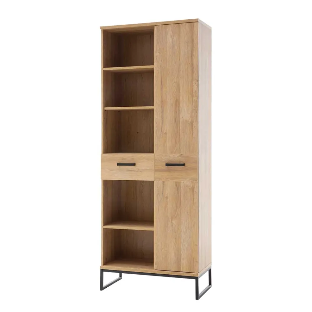 Wohnen Vitrinen<76x196x38 Schrank mit Tür & Schublade - Truvisas