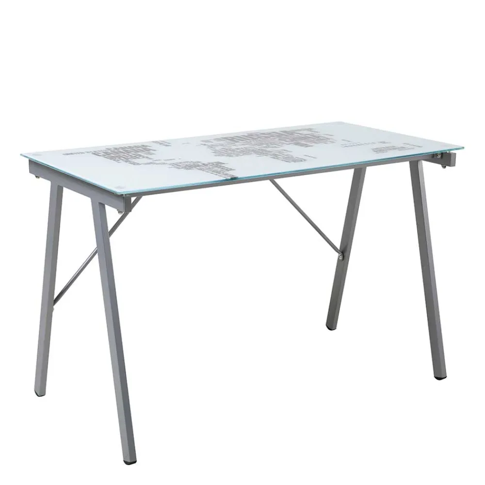 Wohnen Tische<113x73x58 Schreibtisch aus bedrucktem Glas - Ugolina