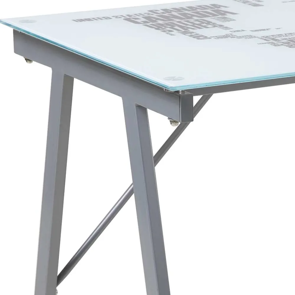 Wohnen Tische<113x73x58 Schreibtisch aus bedrucktem Glas - Ugolina