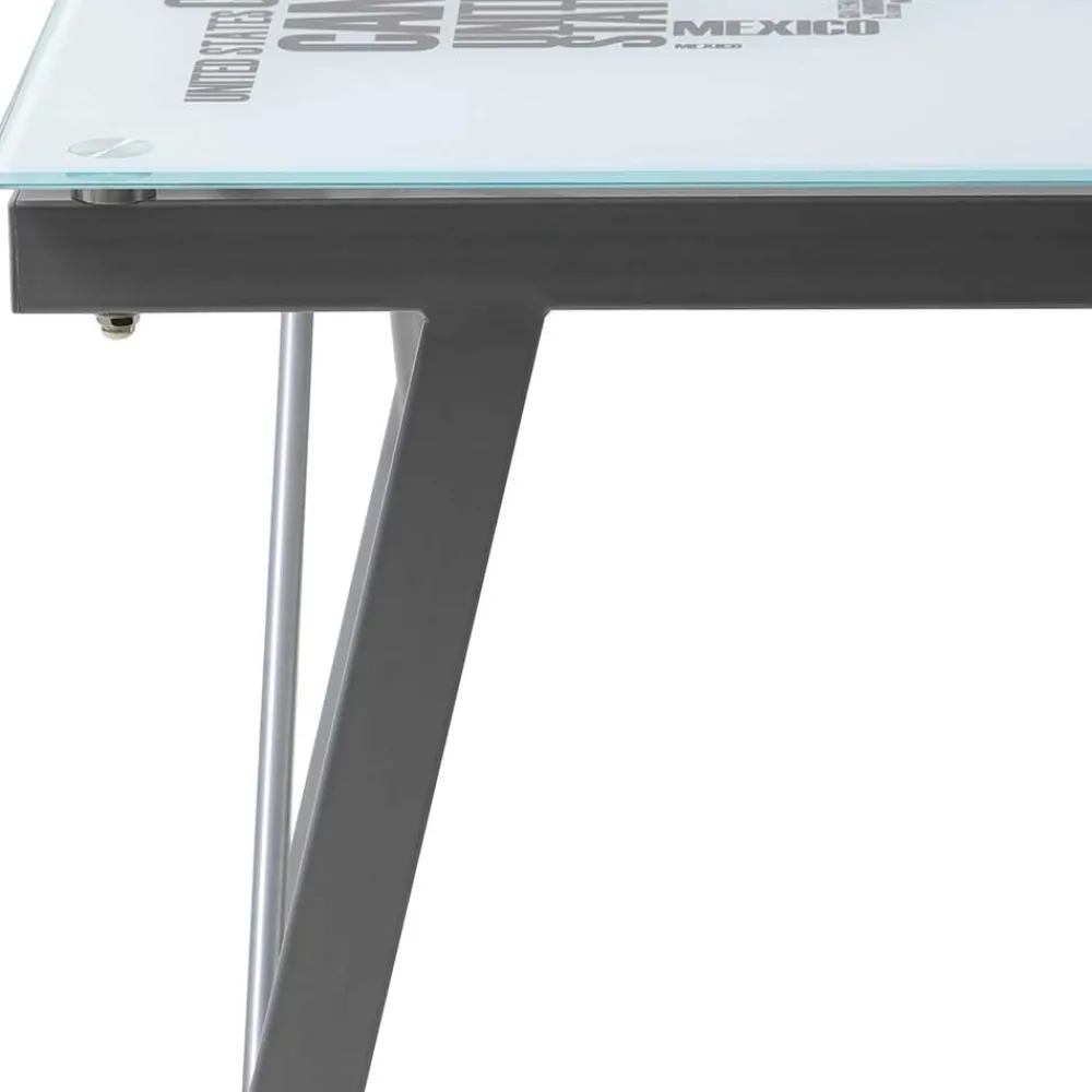 Wohnen Tische<113x73x58 Schreibtisch aus bedrucktem Glas - Ugolina