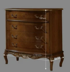 Wohnen Kommoden<101x100x46 Schubladen-Kommode in Nussbaum - Aciara