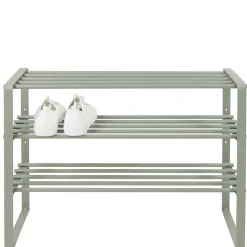 Wohnen Regale<70x49x29 Schuhregal aus Stahl in Graugrün - Citro