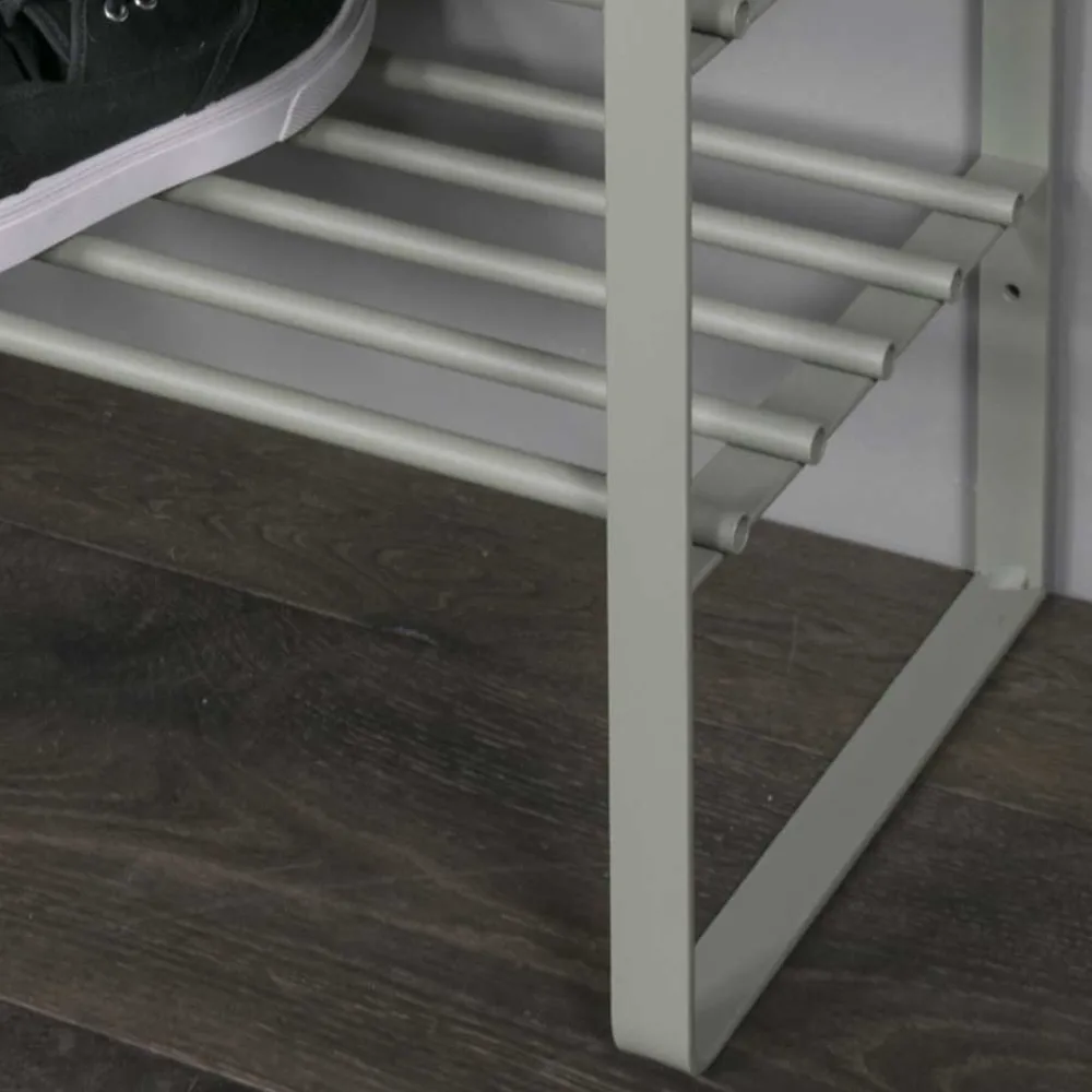 Wohnen Regale<70x49x29 Schuhregal aus Stahl in Graugrün - Citro