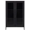Wohnen Highboards|Vitrinen<100x155x40 Schwarze Vitrine mit Doppeltür - Neptunus