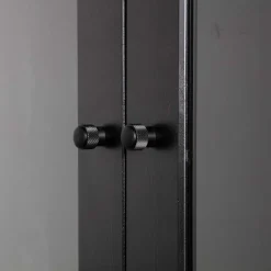 Wohnen Highboards|Vitrinen<100x155x40 Schwarze Vitrine mit Doppeltür - Neptunus