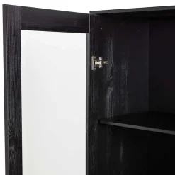 Wohnen Highboards|Vitrinen<100x155x40 Schwarze Vitrine mit Doppeltür - Neptunus