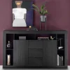 Wohnen Sideboards<172x102x42 Schwarzes Sideboard in Holzoptik - Bihar