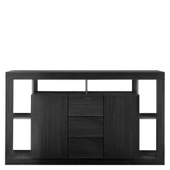 Wohnen Sideboards<172x102x42 Schwarzes Sideboard in Holzoptik - Bihar