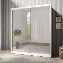Wohnen Kleiderschränke<180x216x59 Schwebetürenschrank mit zwei Spiegeltüren - Jaines
