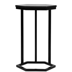 Wohnen Tische<40x62x40 Sechseck Beistelltisch in Schwarz - Palium