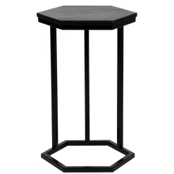 Wohnen Tische<40x62x40 Sechseck Beistelltisch in Schwarz - Palium