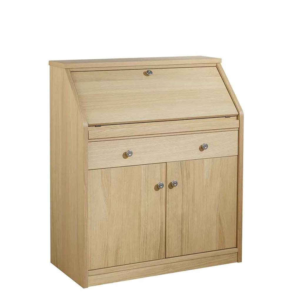 Wohnen Tische<88x101x44 Sekretär mit Eiche Furnier - Bruce