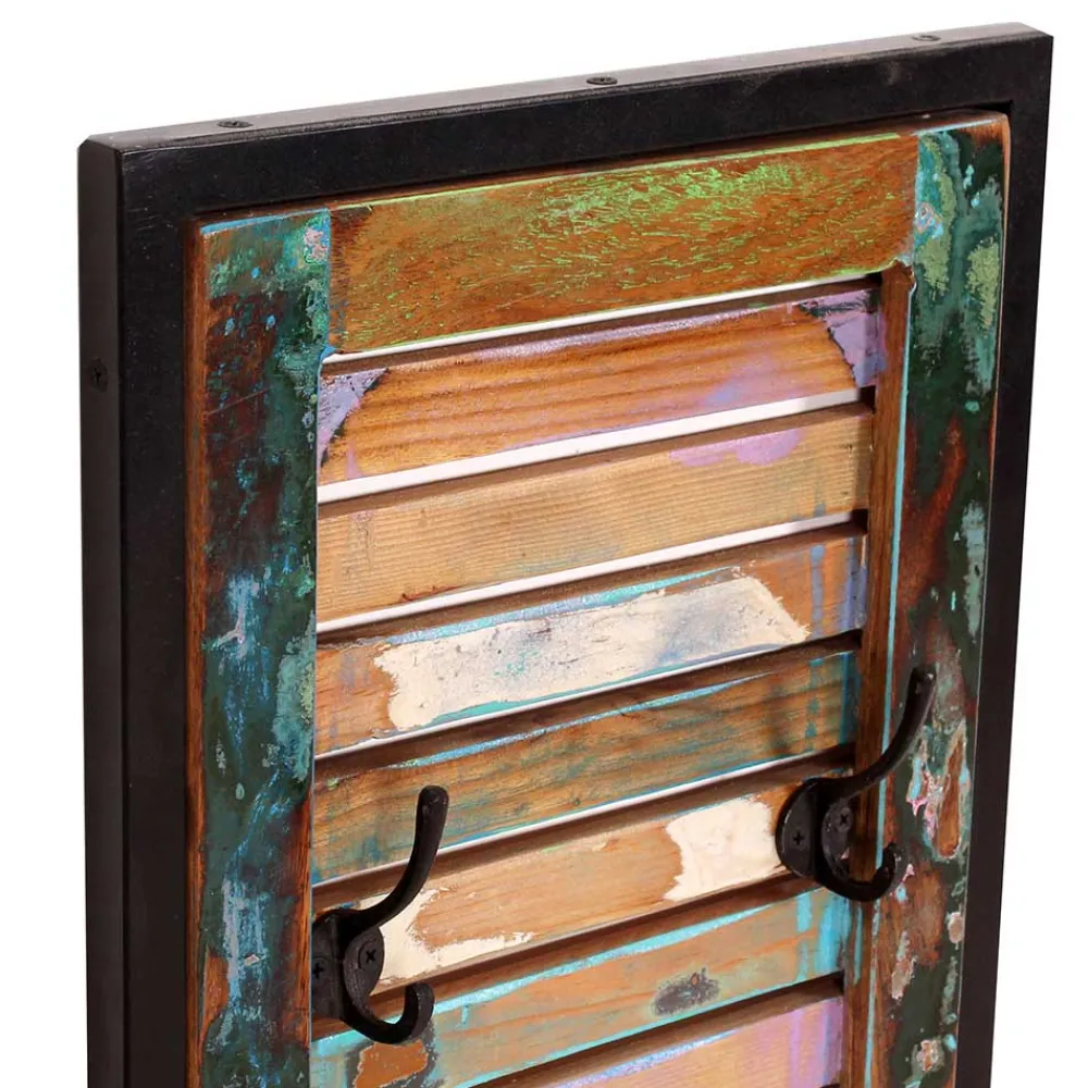 Wohnen Garderoben<33x99x8 Shabby Chic Garderobenpaneel mit 4 Haken - Vosbadus