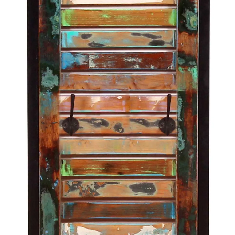 Wohnen Garderoben<33x99x8 Shabby Chic Garderobenpaneel mit 4 Haken - Vosbadus
